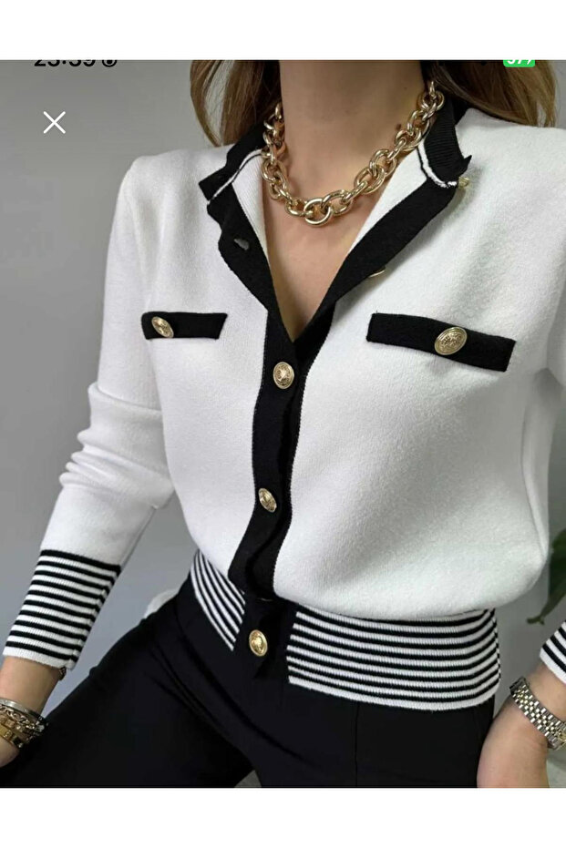 سترة تريكو بأزرار ذهبية من Polyelite - 1