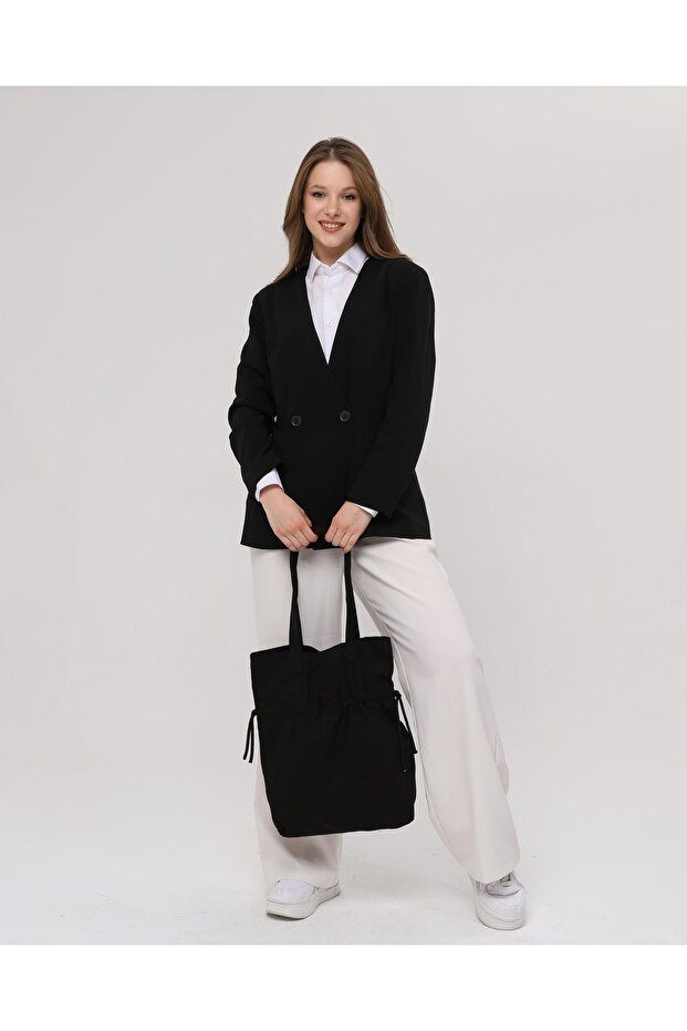 Drawstring Model Bag (BLACK) - 6