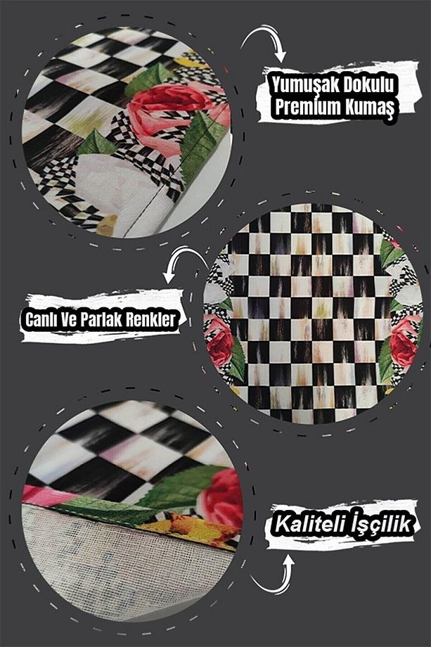 Noel Premium Tay Tüyü Leke Tutmaz Kumaş Yılbaşı Christmas Masa Örtüsü Runner 40x140cm Rnr563 - 3