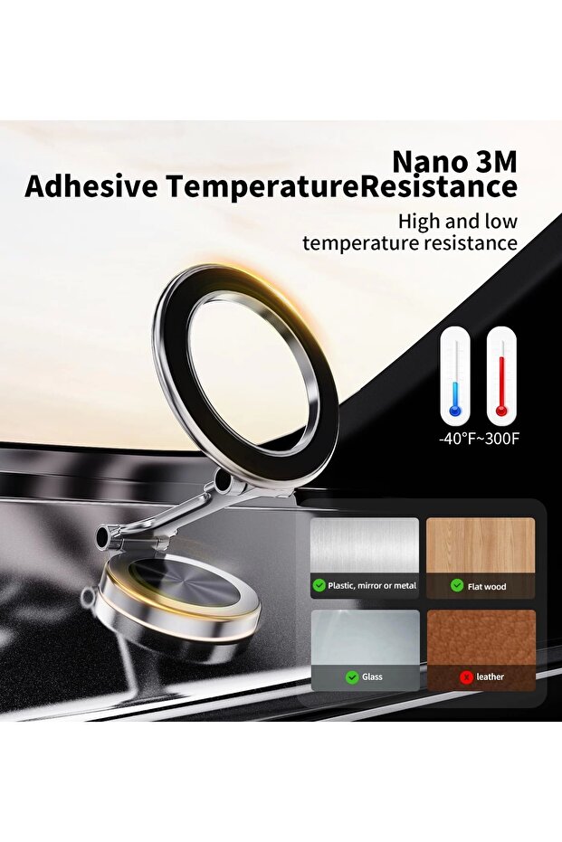 Yüksek Kaliteli Magsafe Telefon Tutucu Araç İçi ve Yayıncı Standı 360 Dönebilen Güçlü Manyetik Tutuc - 7