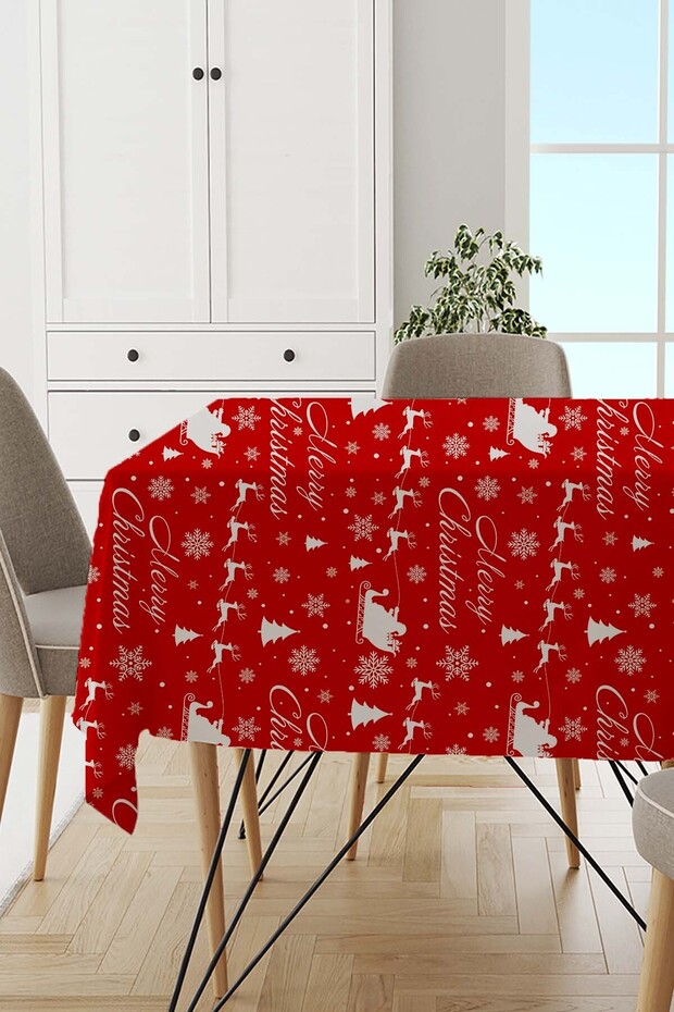Red New Year New Year Christmas Christmas Tablecloth Mso541
