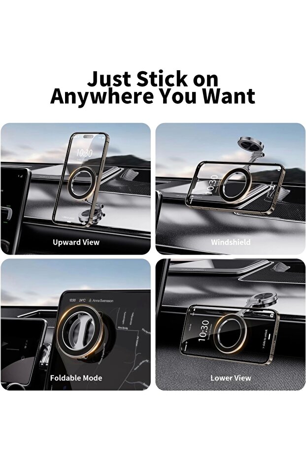 Yüksek Kaliteli Magsafe Telefon Tutucu Araç İçi ve Yayıncı Standı 360 Dönebilen Güçlü Manyetik Tutuc - 8