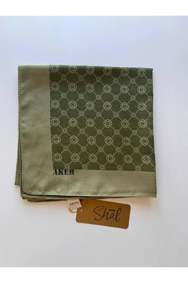 Yeşil Elegance Monogram Eşarp - 1