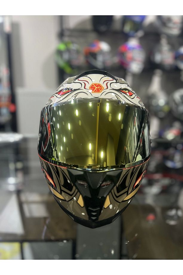 869 Wild Gold Vizörlü Kapalı Kask - 3