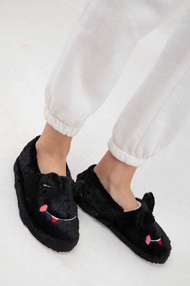 19892 Model černé dámské domácí boty - 5