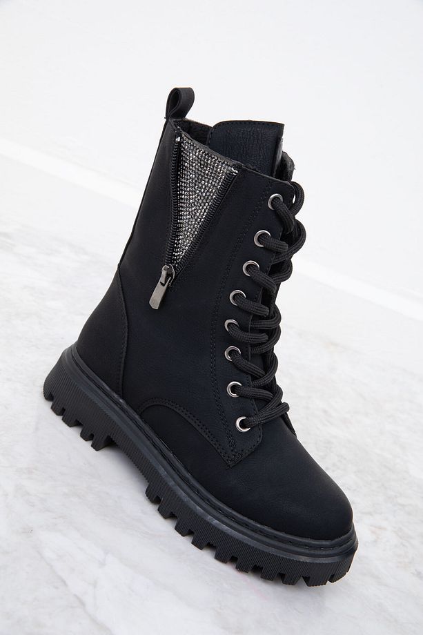 Siyah Mat Çocuk Bot & Bootie 19902 - 4