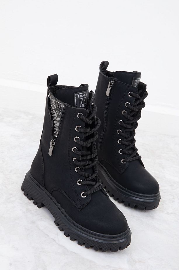 Siyah Mat Çocuk Bot & Bootie 19902 - 3