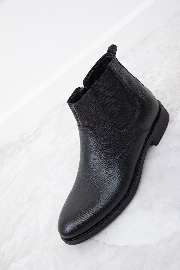 Valódi bőr fekete férfi csizma - 20111-es modell - 4