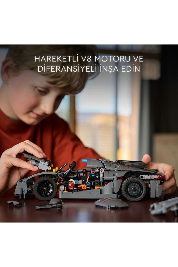 ® Technic Koenigsegg Jesko Absolut Gri Hiper Araba 42173 - 10+ Oyuncak Model Yapım Seti (801 Pr) - 8