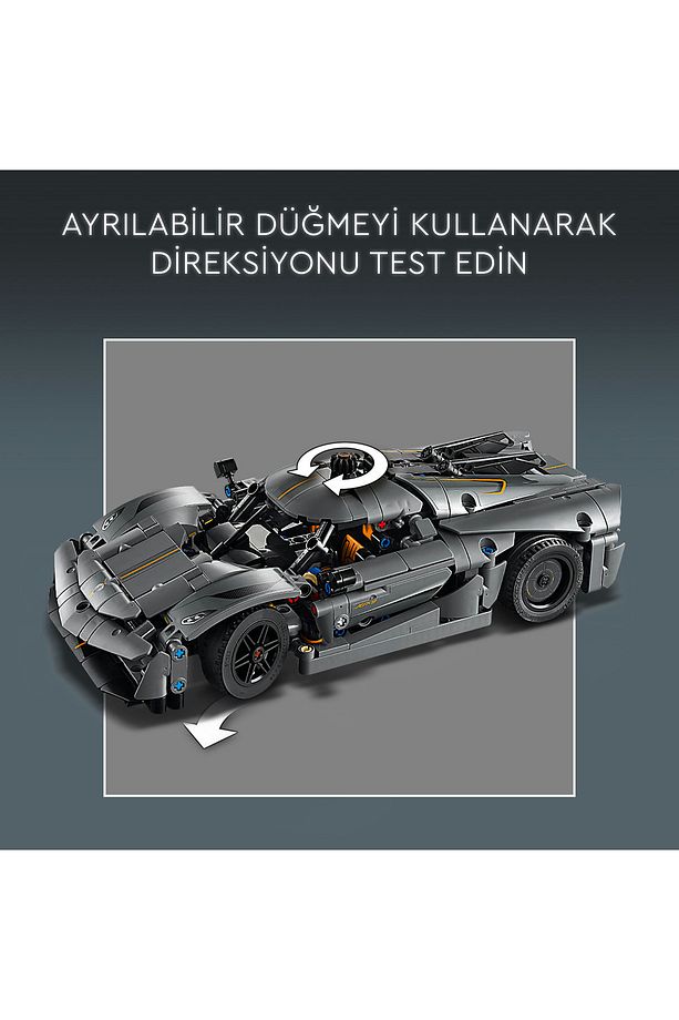 ® Technic Koenigsegg Jesko Absolut Gri Hiper Araba 42173 - 10+ Oyuncak Model Yapım Seti (801 Pr) - 9