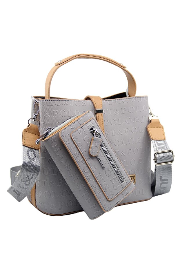 Fashionable Gray Shoulder and Hand Bag Medium Size