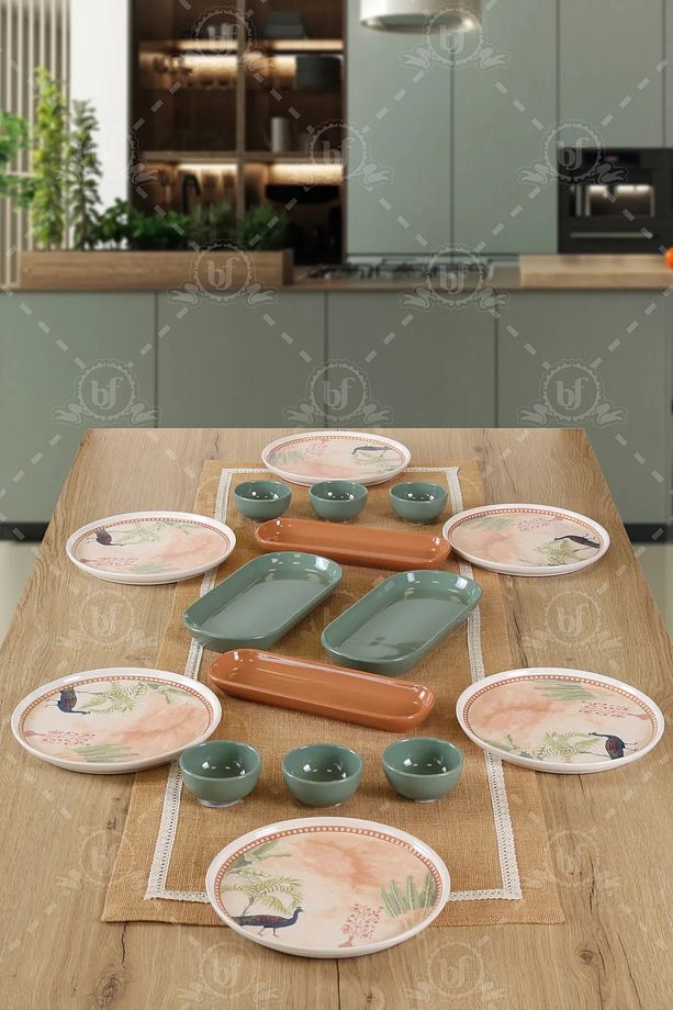 Tavus Kuşu Nordıc 6 Kişilik 16 Parça Kahvaltı Takımı - 3