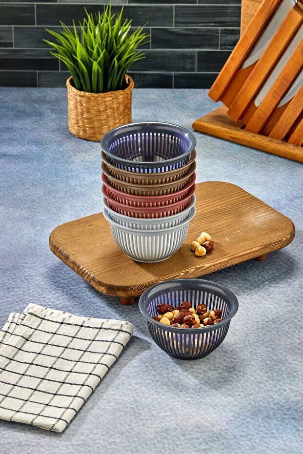 Set of Two 450ml Mini Size Multi-Purpose Stripe Pattern Bowl, Modern Design, Breakfast Nut Bowl - 5