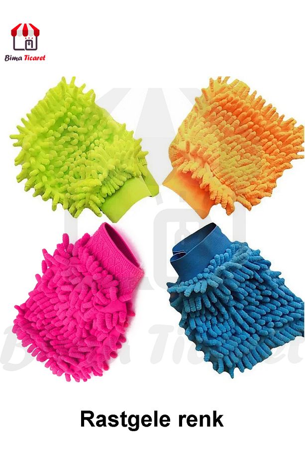 Orijinal (2 adet) Mop Eldiven Mikrofiber Araba Yıkama Ve Temizlik Eldiveni - 7
