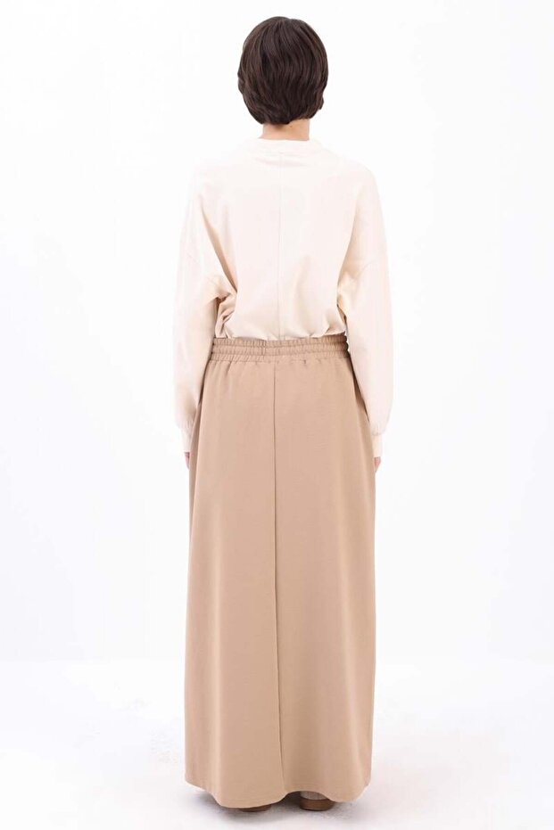 Bej-İki Cepli Etek - 5