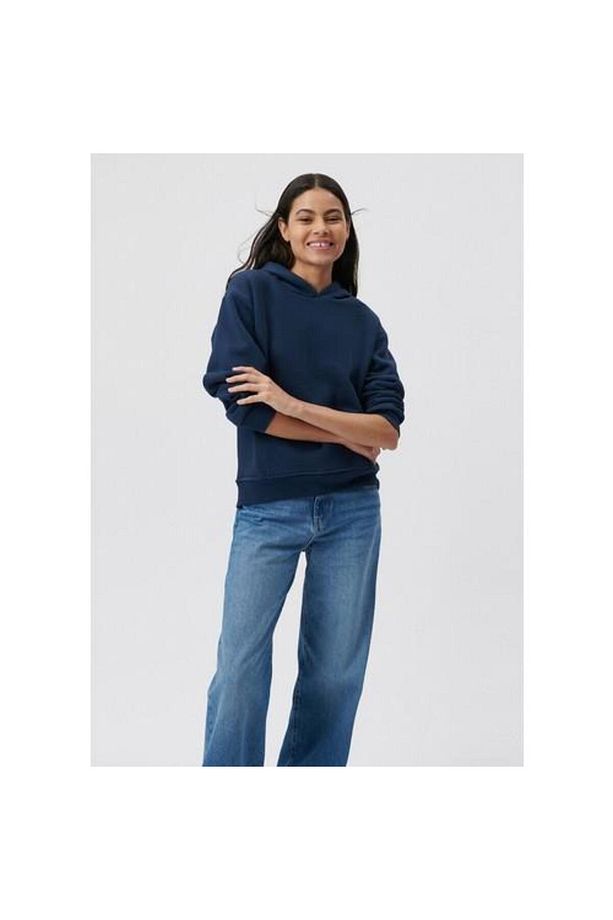 M167299-70488-22k Kapişonlu Sweatshırt Koyu Lacivert Kadın Basic, Semi Basic Sweatshirts Sweats - 1