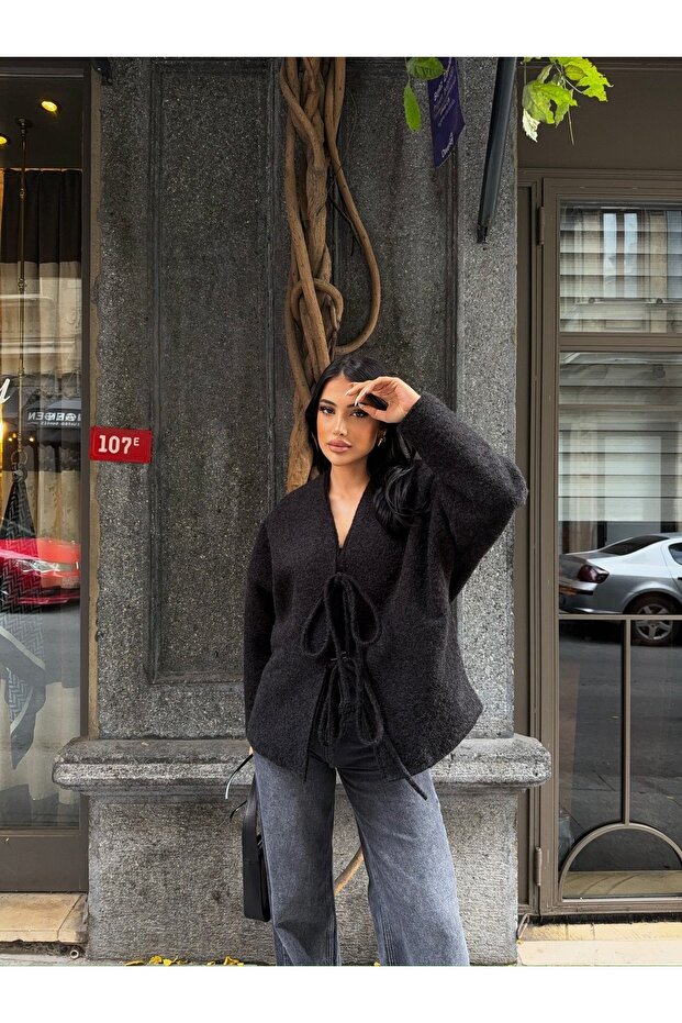 Çift Bağcıklı Kırçıllı Ceket - 5