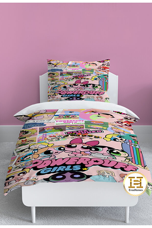 مجموعة مفروشات مطبوعة رقمية بنمط مختلط من POWERPUFF - 2