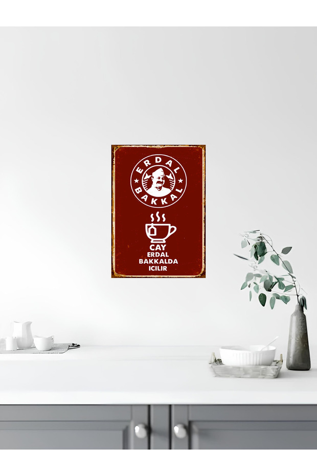 Mutfak, Çay, Kahve Retro Ahşap Poster Tablo Seti - 3