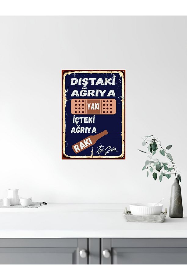 4 Parça Komik Duvar Yazıları Retro Mdf Ahşap Poster Tablo Seti - 5