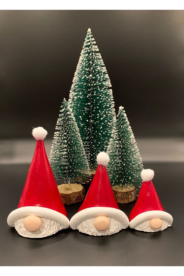 Yılbaşı 3'lü Gnome Biblo - Şans Cücesi Dekoratif Obje ve Biblo - 2