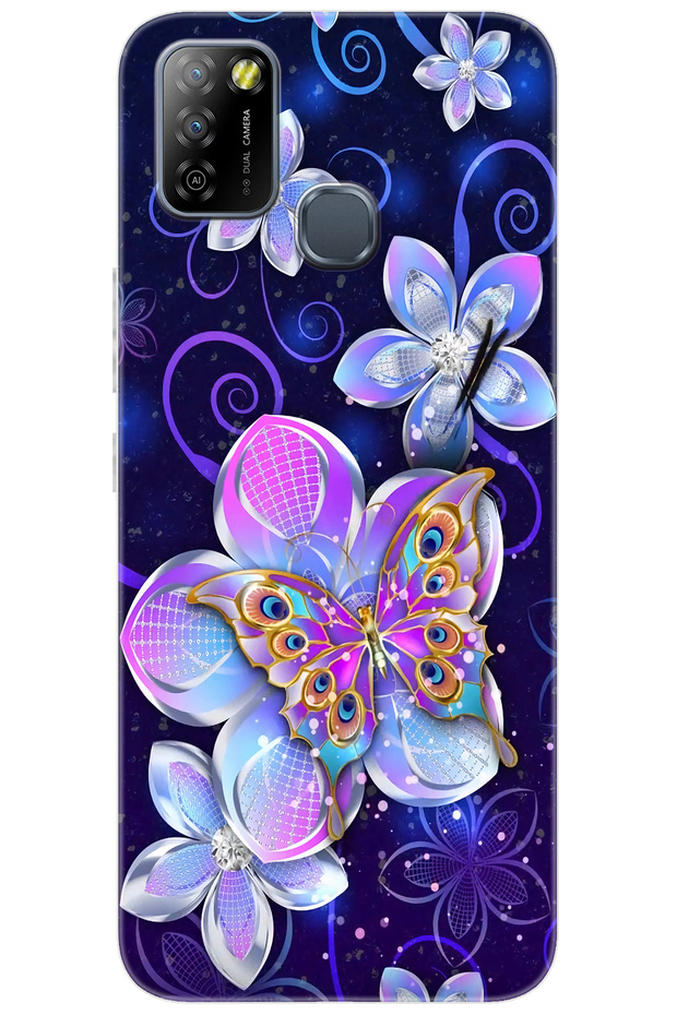 iNfinix Smart 5 (X657B) Uyumlu Kılıf Desen Baskılı Silikon Kelebek ve Çiçekler STK:718 CP-7FJRHjI - 1