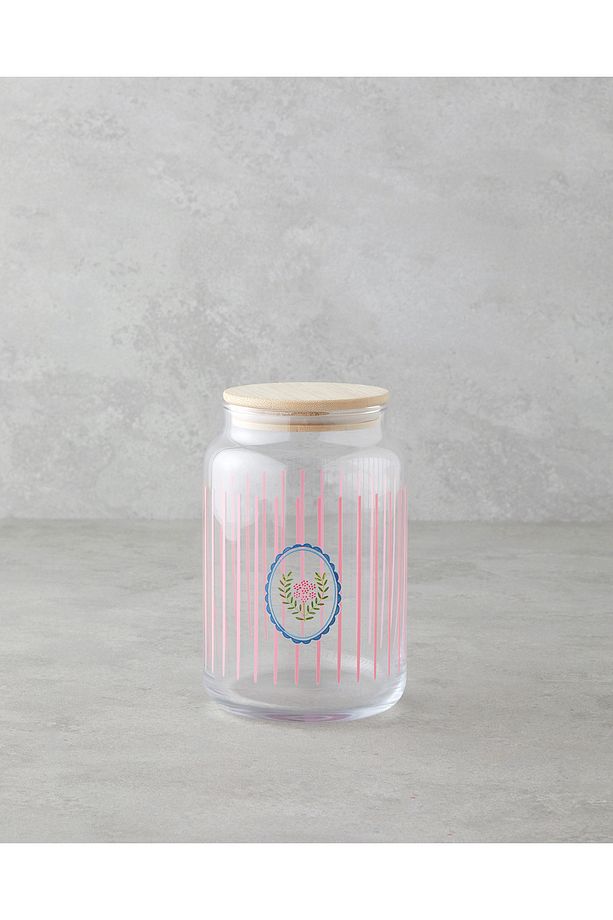 Retro Time Cam Kavanoz 800 ml Pembe - 1