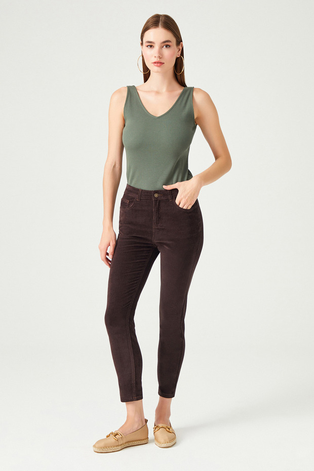 Fitilli Kadife Pantolon - 2