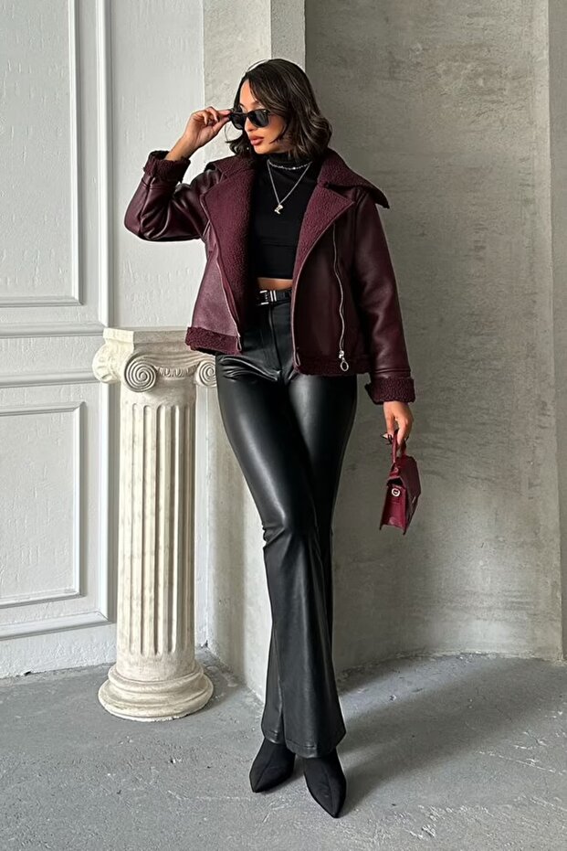 سترة جلدية بسحاب - 2