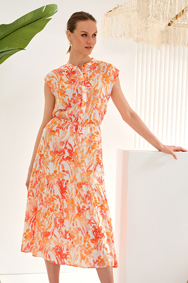 Rochie cu volane lungime midi - 2