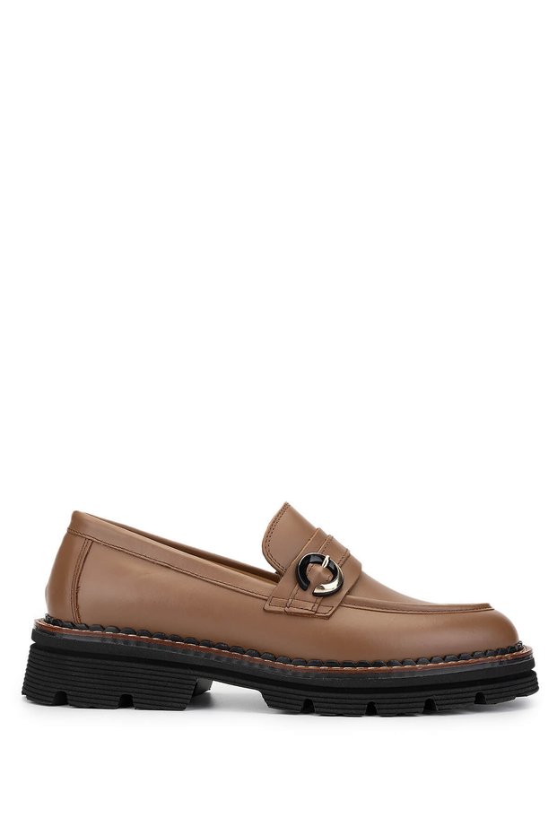 Women's Genuine Leather Mink Loafer Shoes