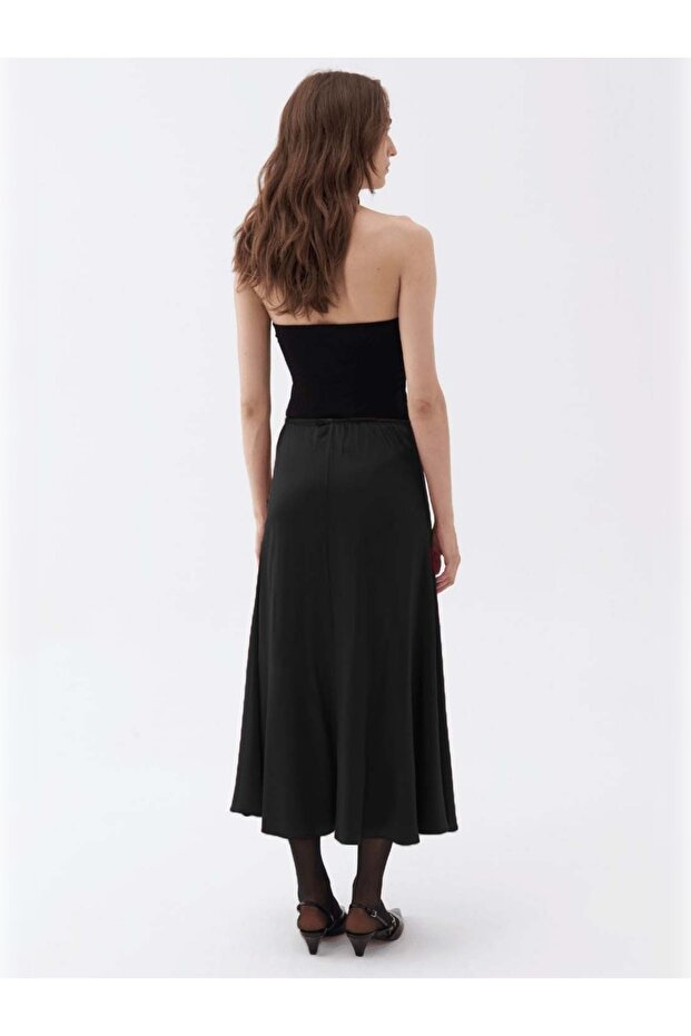 Elastik Bel Midi Etek - 2