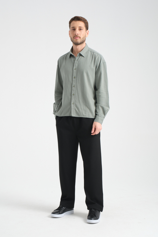 Bond Keten Oversize Rahat Kalıp Premium Kumaş Basic Gömlek - 2