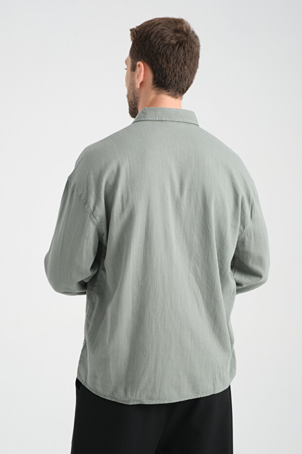 Bond Keten Oversize Rahat Kalıp Premium Kumaş Basic Gömlek - 5