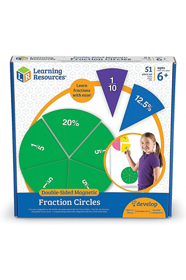 Double-Sided Magnetic Demonstration Rainbow Fraction Circles-LER1616