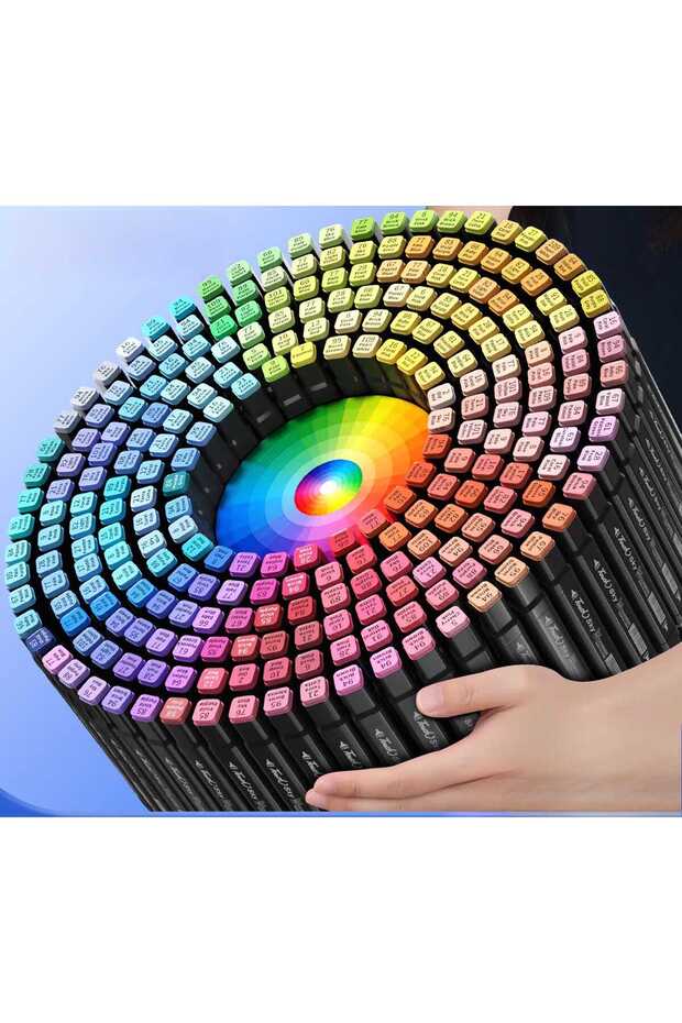 36 lı Çift Taraflı Art Marker Kalem boyama Seti Fırça Uçlu ve geniş uçlu çantalı ve standlı - 5