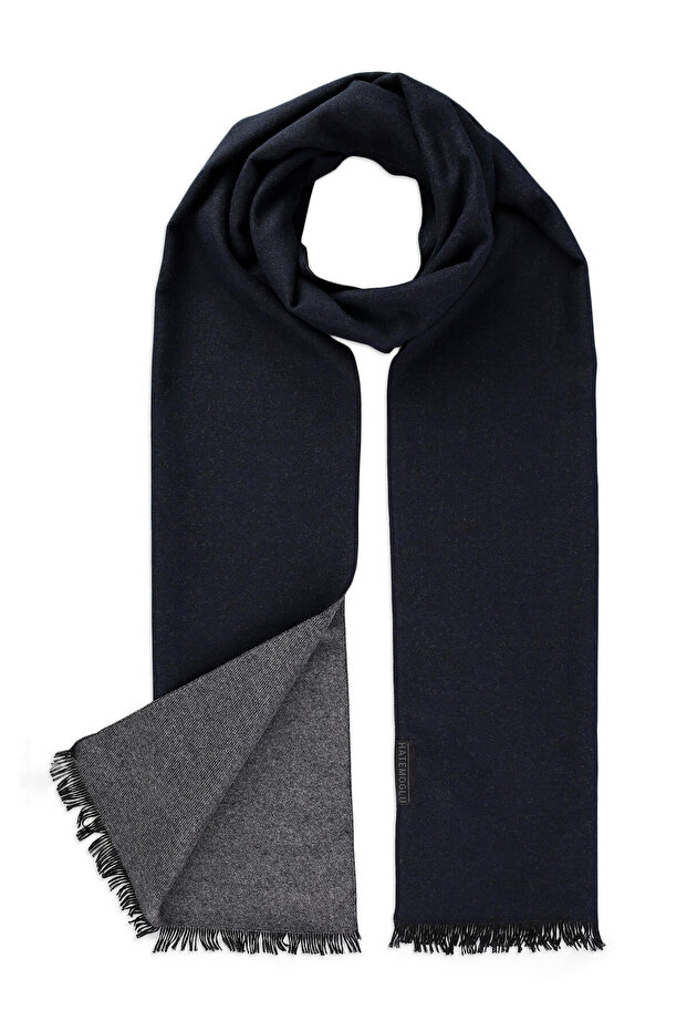 Lacivert Çift Taraflı Atkı - 2