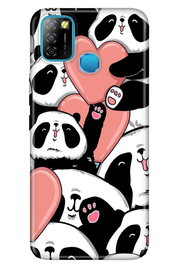 Infinix Smart 5 Kılıf Silikon Tioserisi Desenli Resimli - Sevimli Panda - 1