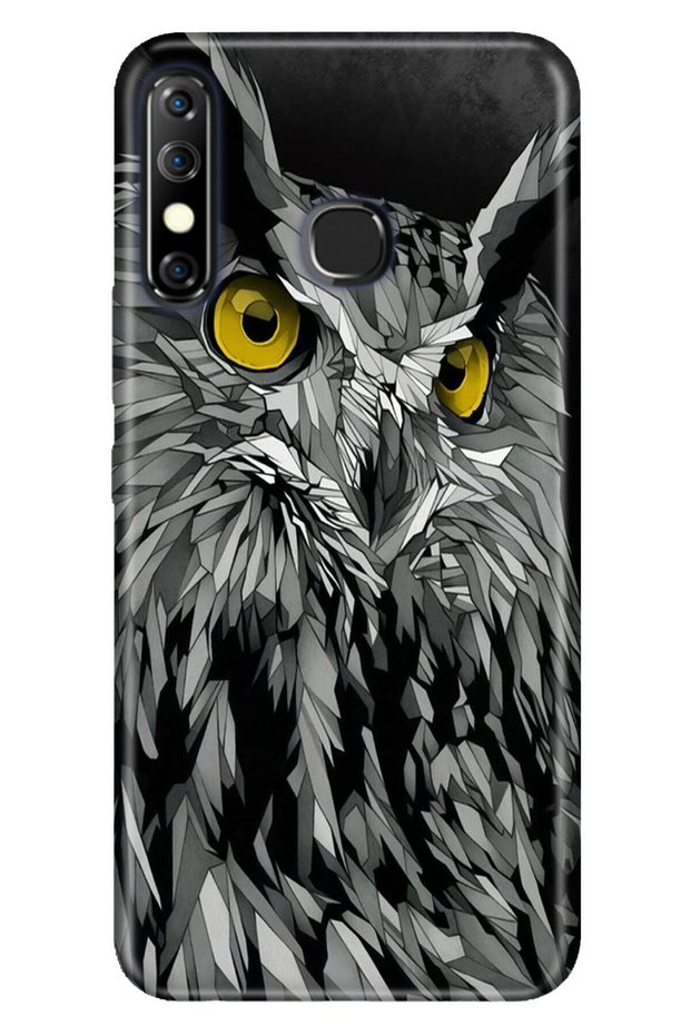 Infinix Hot 8 Compatible Case Colored Picture Silicone Owl Look