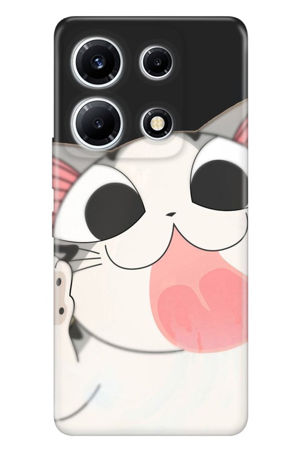 Infinix Note 30 Case with Camera Protection Silicone Pictorial Uv Cover Fat Cat