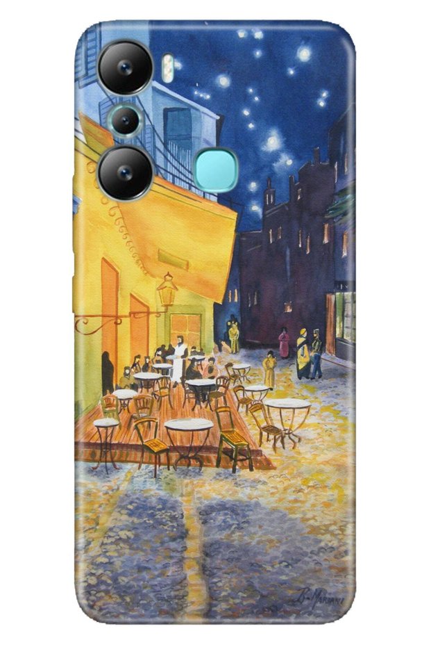 Infinix Hot 20I Case Silicone Patterned Illustrated Uv Cover Night Cafe