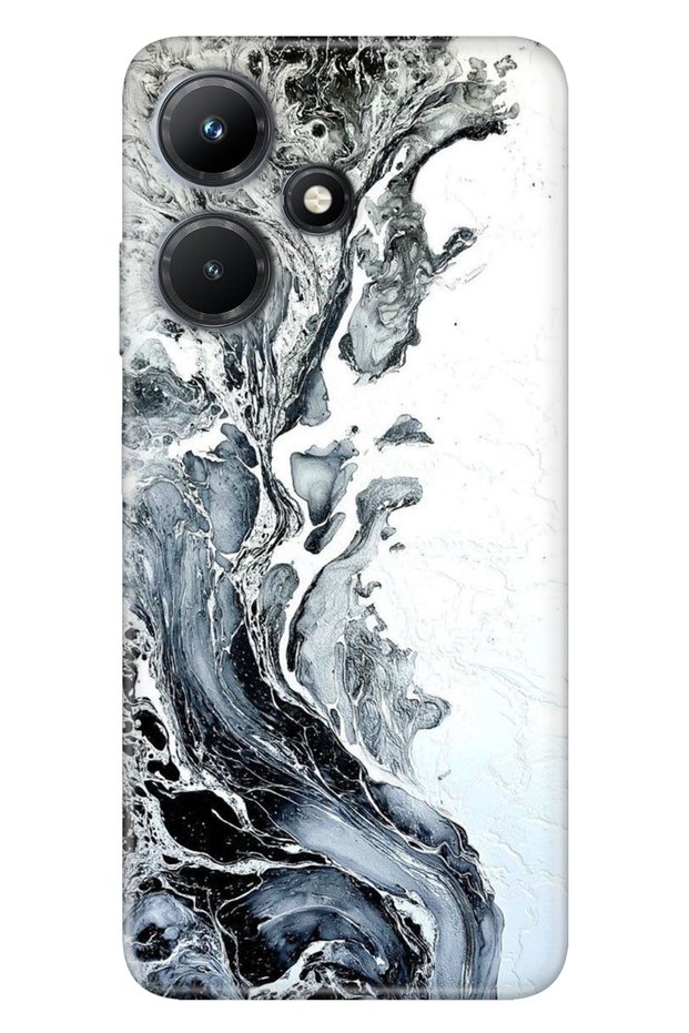 Infinix Hot 30 Case with Camera Protection Silicone Pictorial Uv Cover Granite Marble