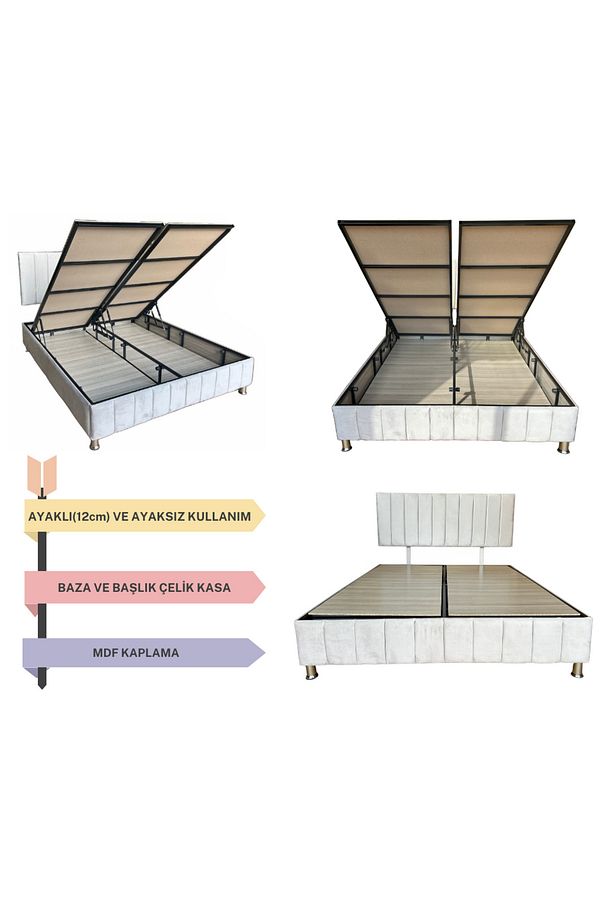 HSN Çift Kişilik Sandıklı Baza Başlık Seti RENK SEÇENEKLİ (YATAK DAHİL DEĞİLDİR) - 3