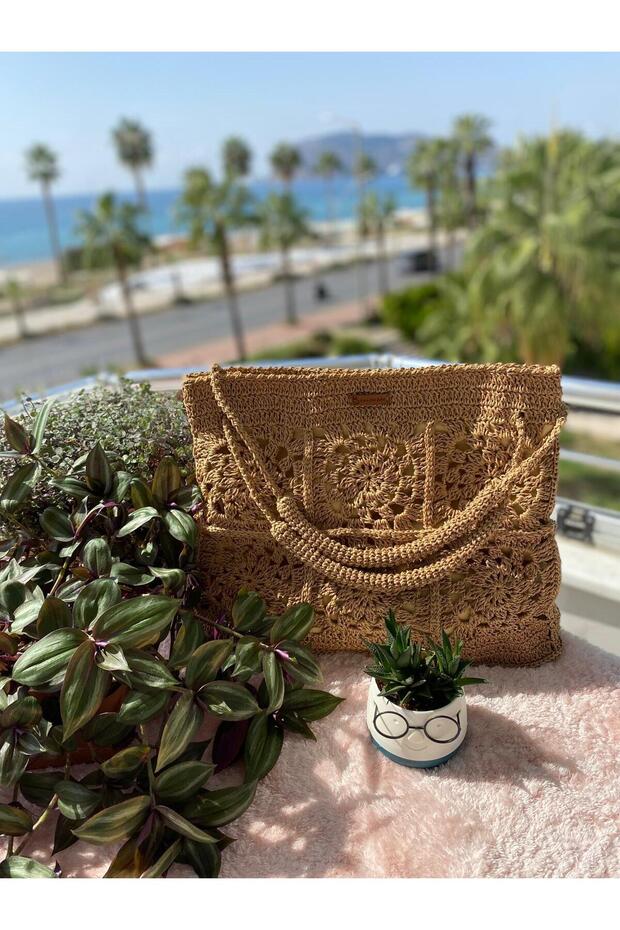 Motifli Örme Çanta - 2