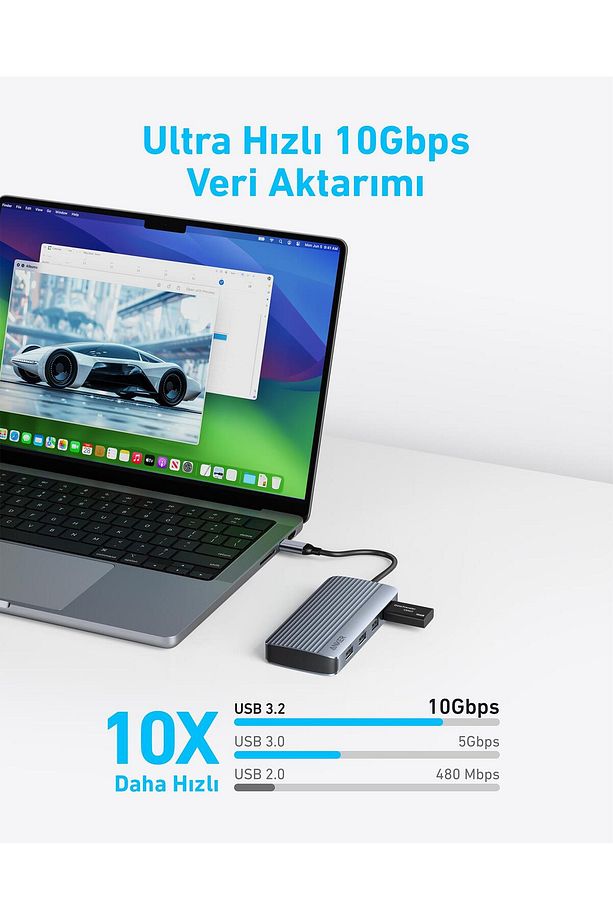 Usb-c Hub (7-İN-1, DUAL DİSPLAY) Gri - A8374 - 6