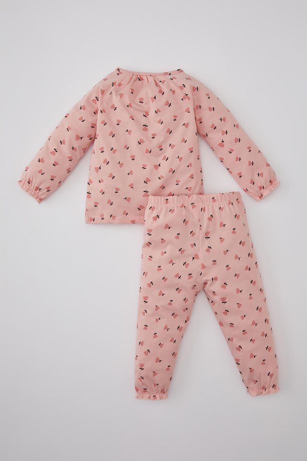 Kız Bebek Çiçekli Uzun Kollu Penye Pijama Takımı A9295a524sp - 5