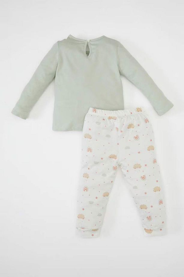 Kız Bebek Pijama Takımı Gökkuşağı Baskılı Uzun Kollu Üst Uzun Alt D1794a524au - 2