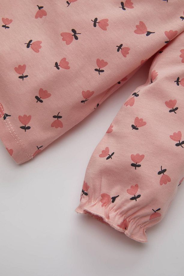 Kız Bebek Çiçekli Uzun Kollu Penye Pijama Takımı A9295a524sp - 3