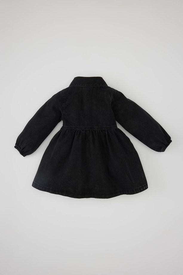 Kız Bebek Uzun Kollu Jean Elbise B8178a524sp - 6
