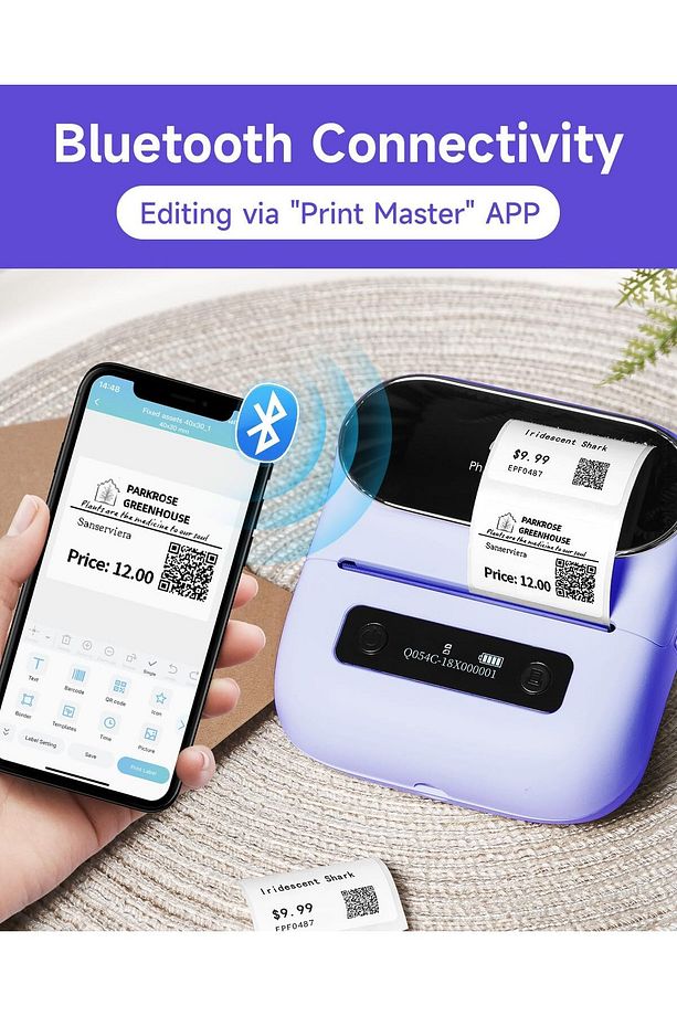 M220 Etiket Makinesi 75mm Kablosuz Taşınabilir, Android, IOS ve PC, (20-75mm Baskı Genişliği) - 2